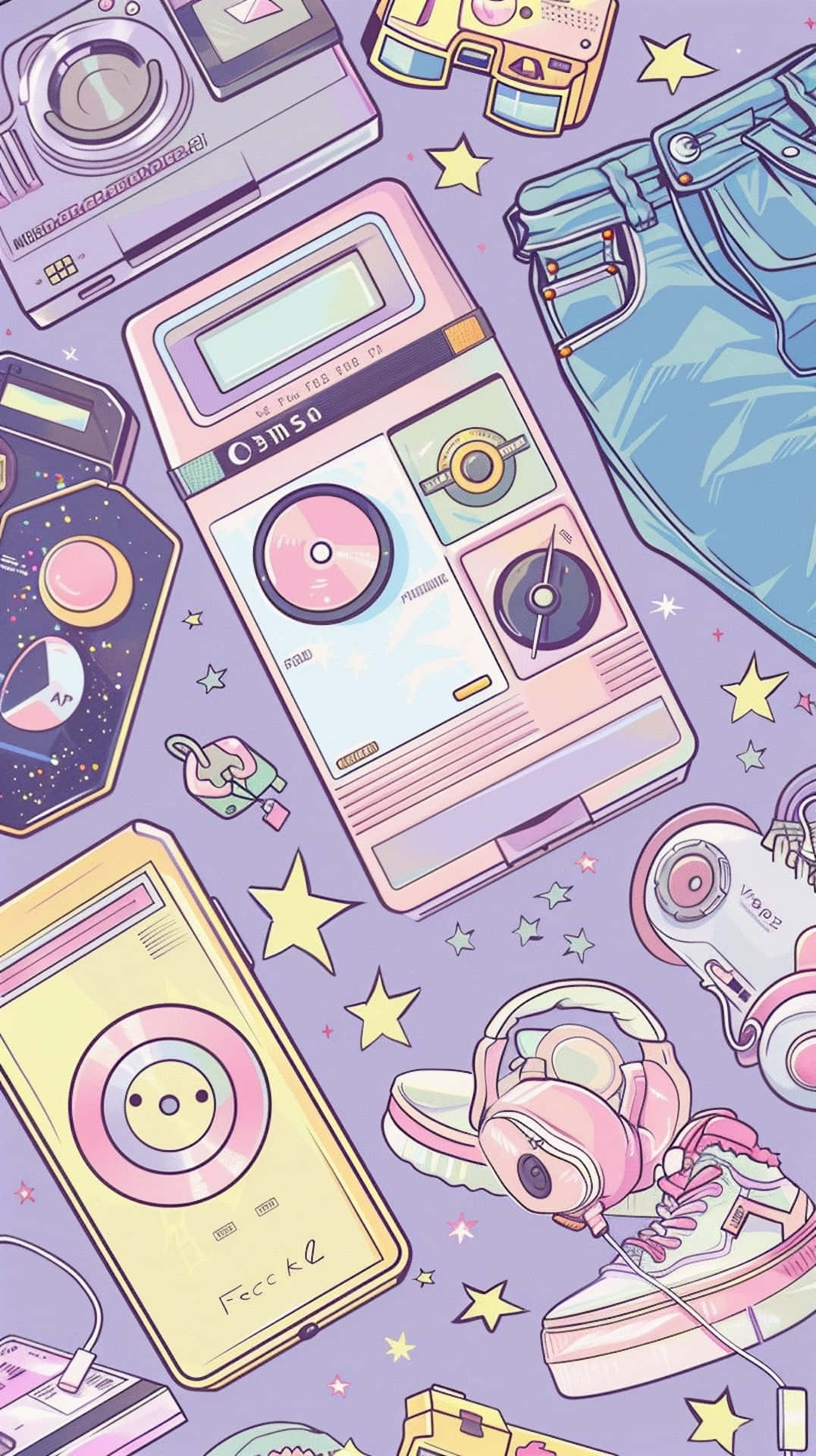 00s Retro Aesthetic, pastel-colored, retro tech, Full HD Phone Wallpaper