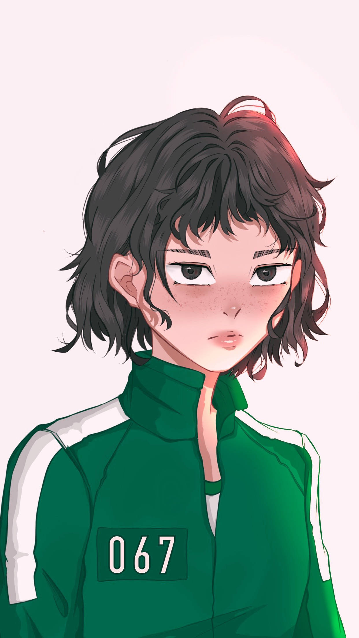 Player 067, green numbered jacket, Squid Game, Full HD Phone Wallpaper