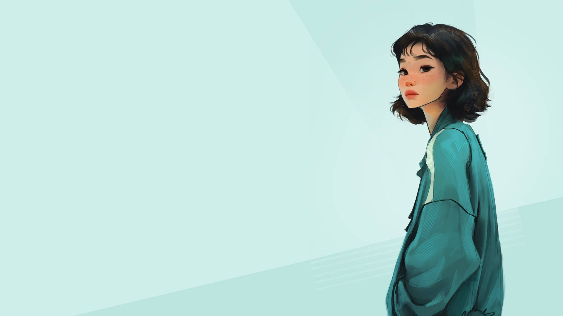 Player 067, Squid Game, teal jacket, Full HD Desktop Wallpaper