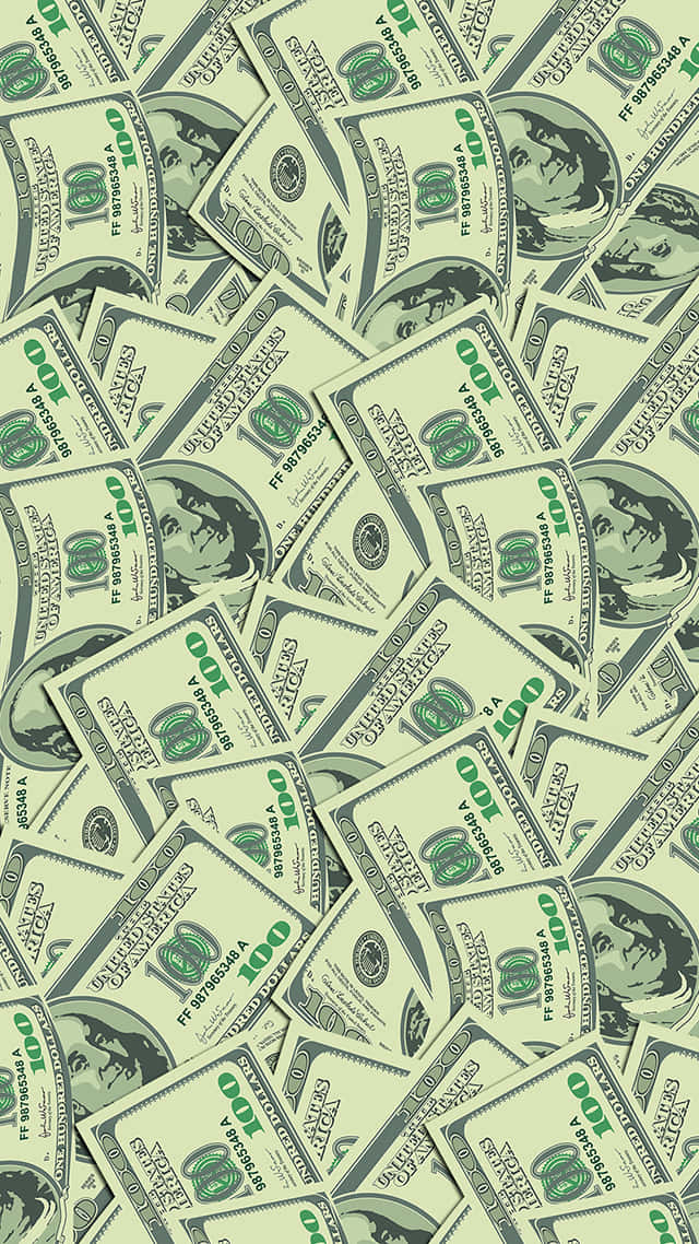 100 dollar bill, green, pile, SD Phone Wallpaper