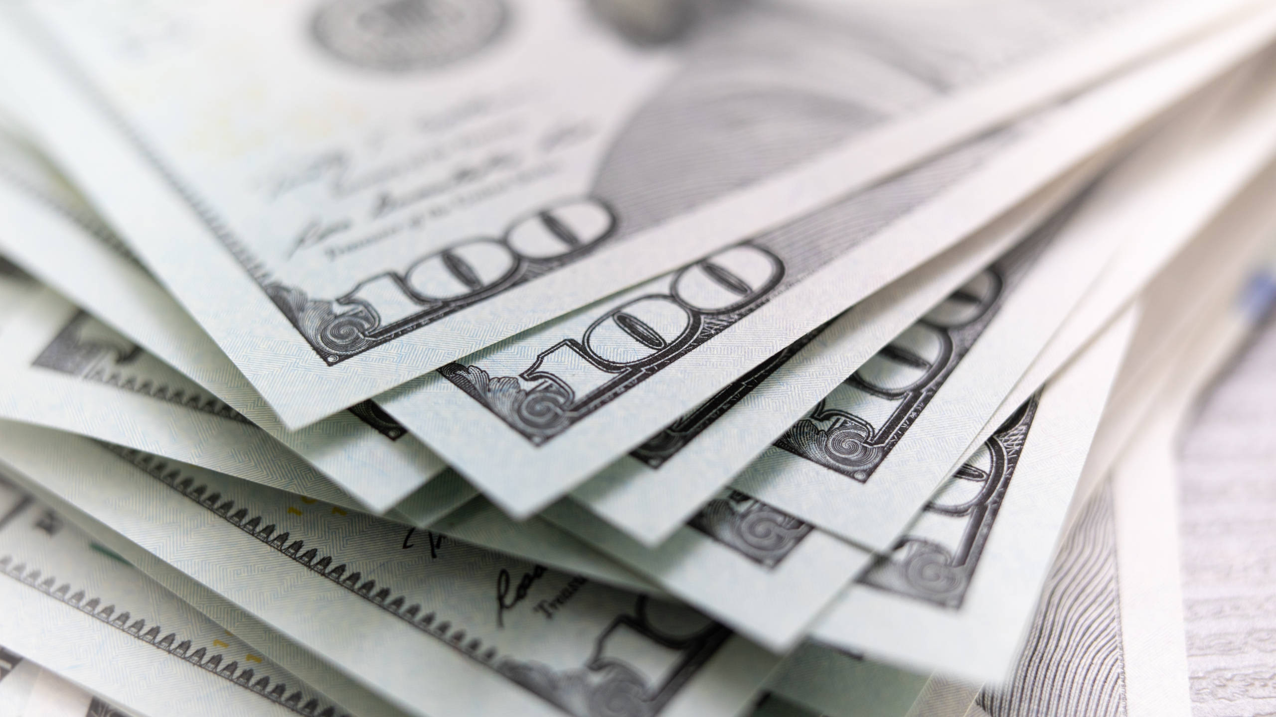 100 Dollar Bill, green, black, 2K Desktop Wallpaper