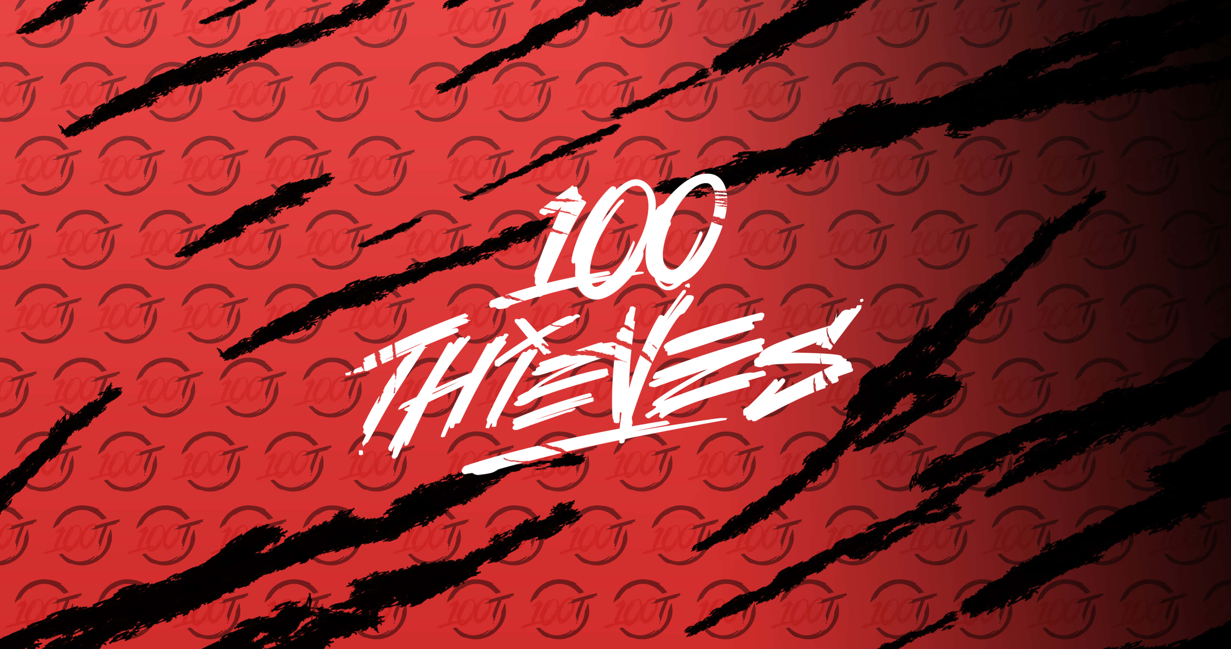 100 Thieves, white, red background, 4K Desktop Wallpaper