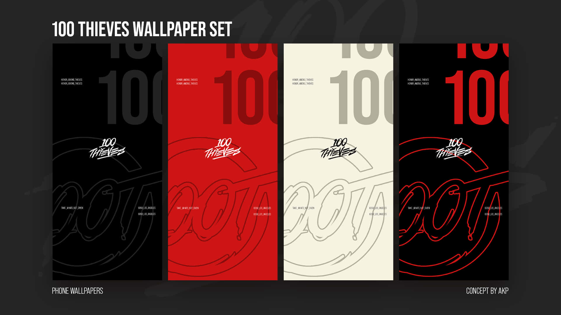 100 Thieves, red and black color schemes, stylized '100 THIEVES' logos, Full HD Desktop Wallpaper