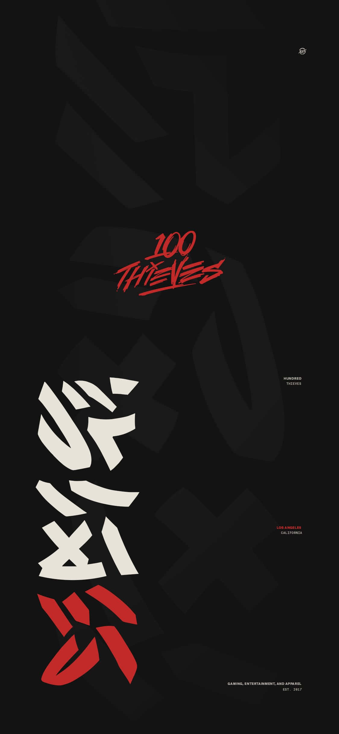 100 Thieves, red, white, Full HD Phone Wallpaper
