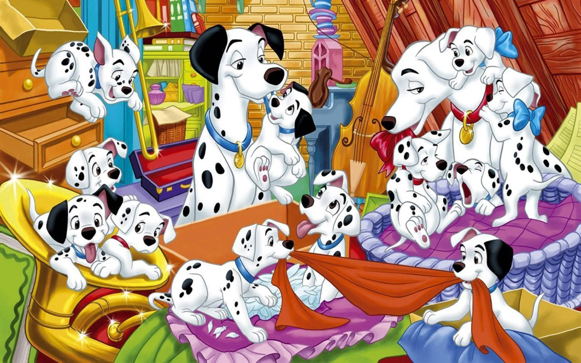 101 Dalmatians, Dalmatian puppies, Dalmatian adults, Full HD Desktop Wallpaper