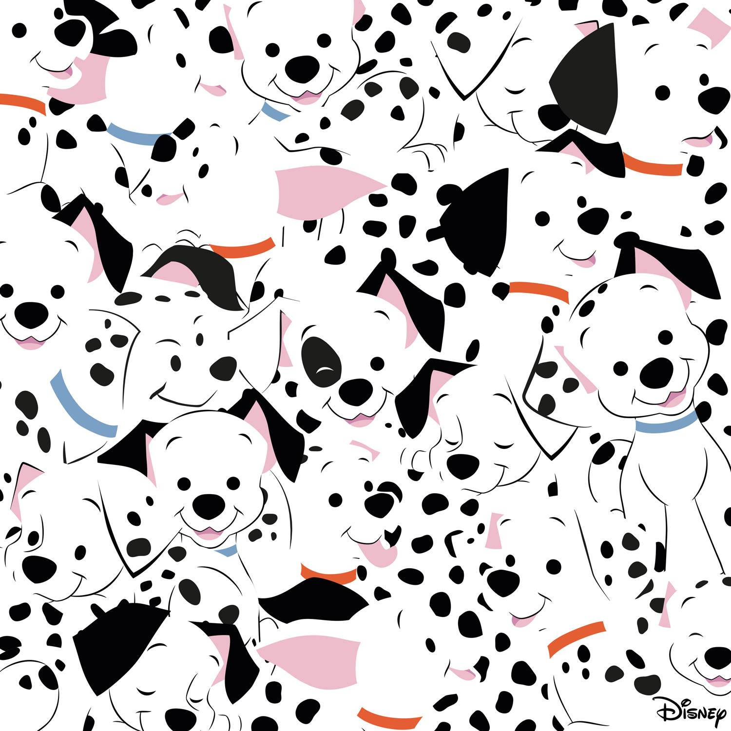 101 Dalmatians, cartoon dalmatian puppies, black spots, HD Desktop Wallpaper