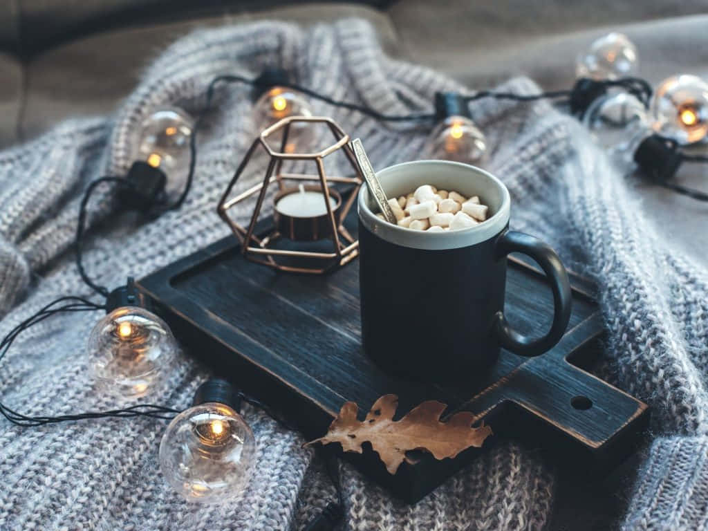 1024 x 768 autumn, hot cocoa, marshmallows, SD Desktop Wallpaper