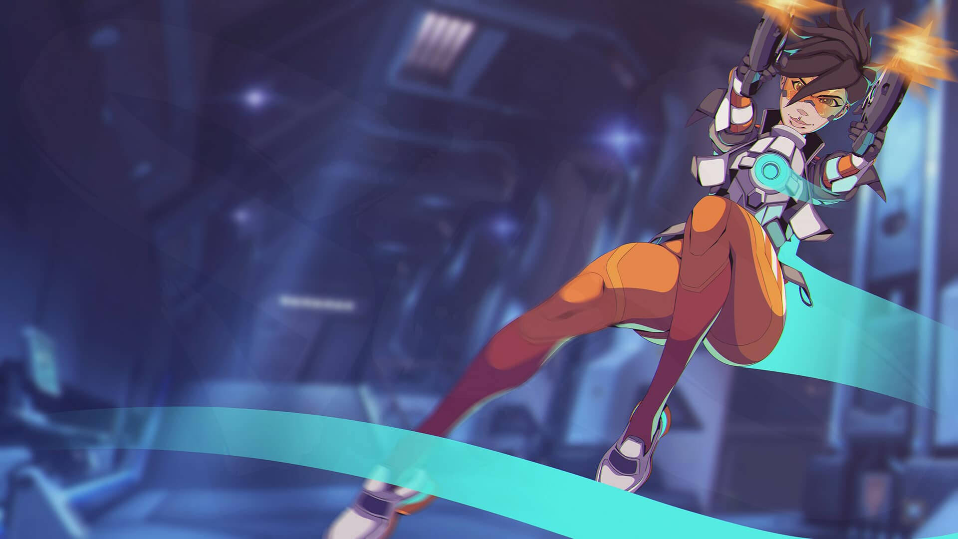 Fortnite, anime-style female hero, orange and white gear, Full HD Desktop Wallpaper