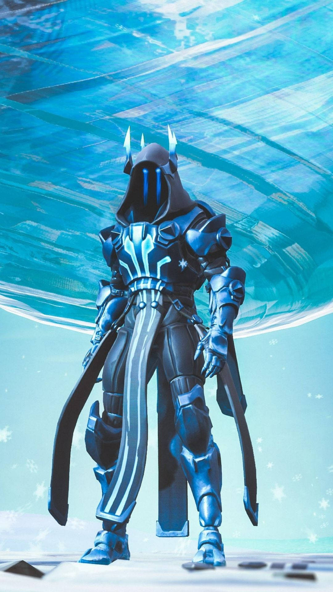 1080 Fortnite, futuristic armored warrior, glowing blue dome, Full HD Phone Wallpaper