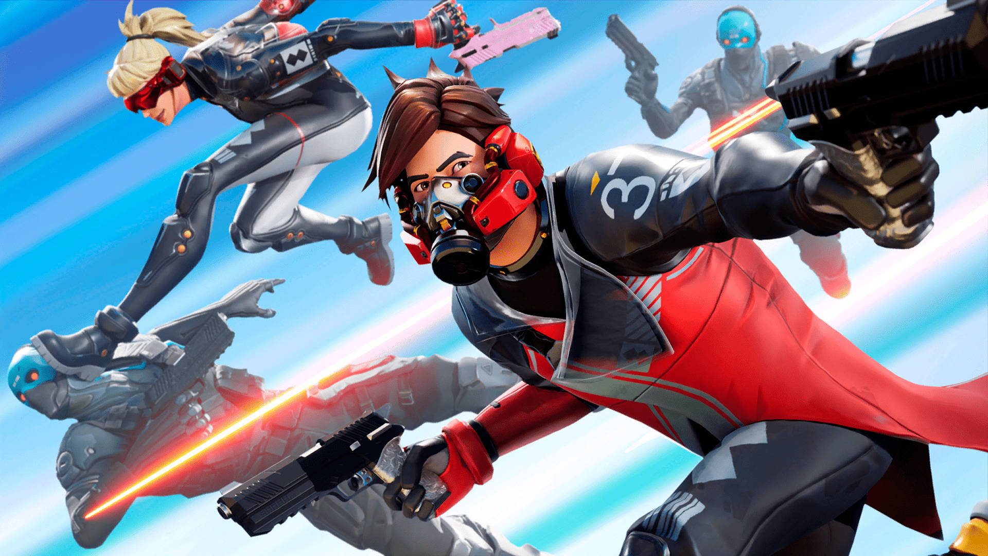 1080 Fortnite, futuristic gear, video game characters, Full HD Desktop Wallpaper