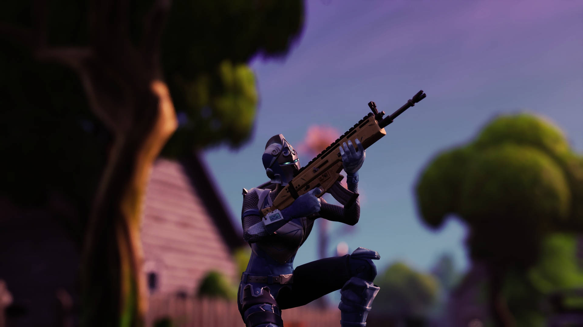 1080 Fortnite, Fortnite character, blue armor, Full HD Desktop Wallpaper