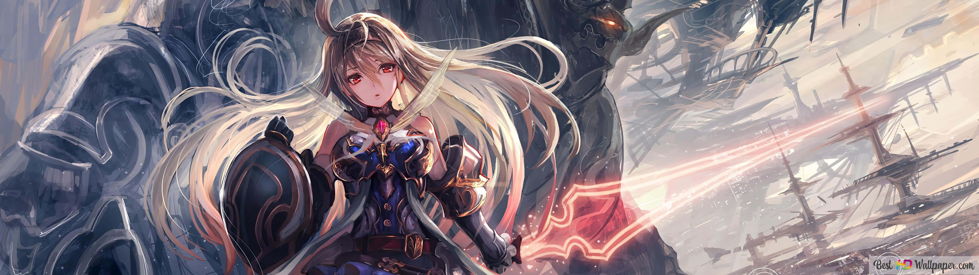 3840 x 1080, anime, warrior, 4K Desktop Wallpaper