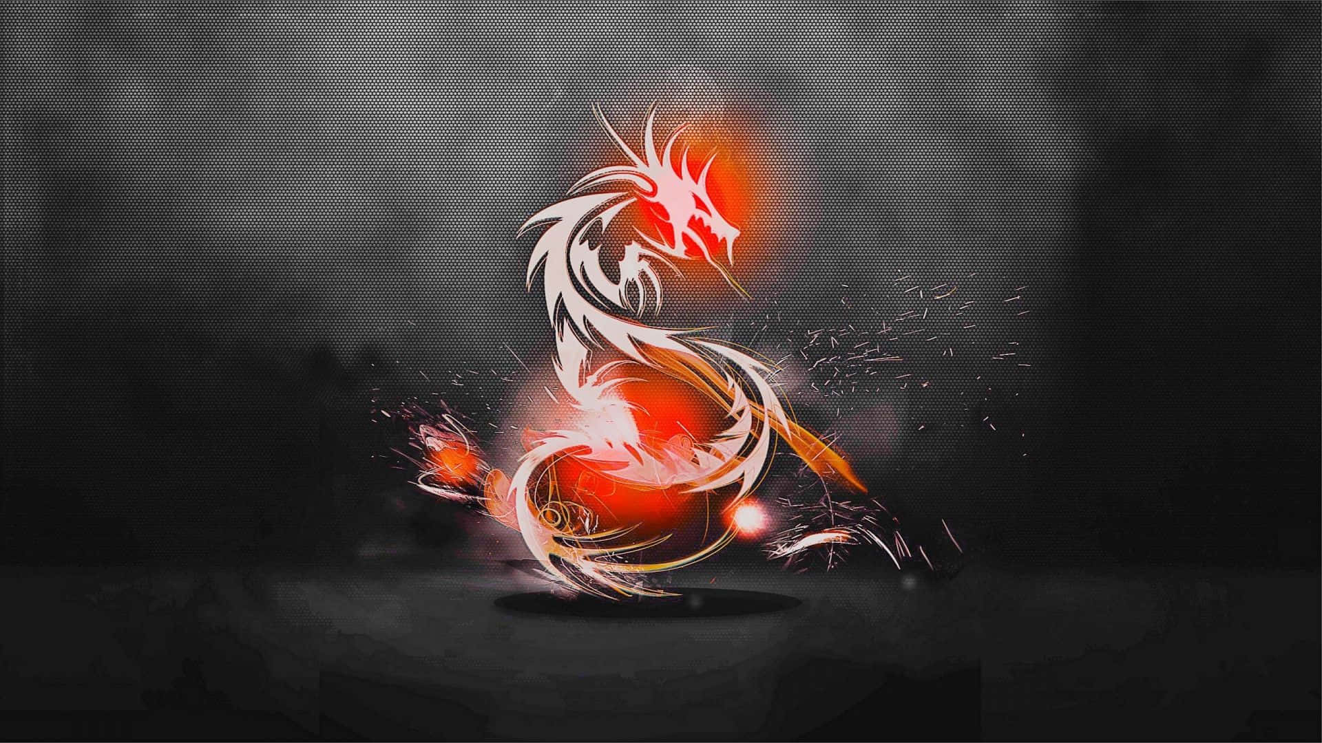 1080p dragon, fiery white dragon, glowing red eyes, Full HD Desktop Wallpaper