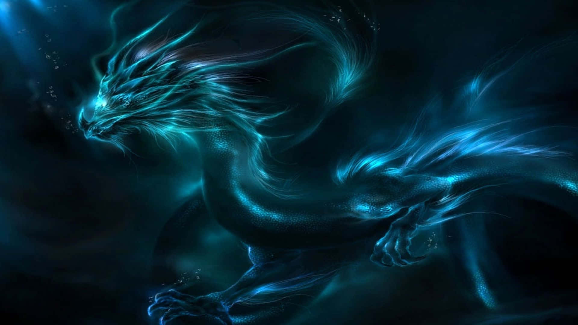 1080p Dragon, blue lightning dragon, luminous blue dragon, Full HD Desktop Wallpaper