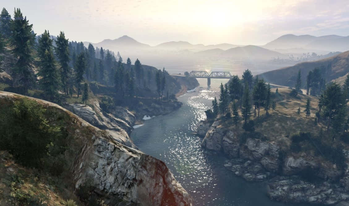GTA 5, desktop, misty river, SD Desktop Wallpaper