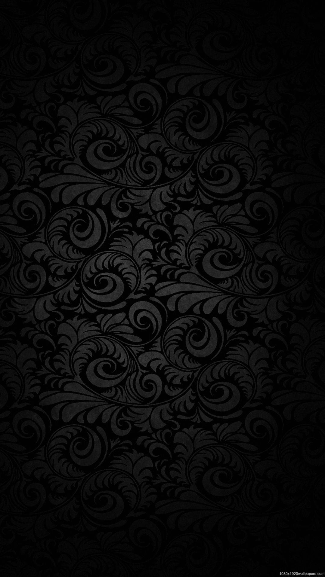 black, floral patterns, charcoal, Full HD Phone Wallpaper