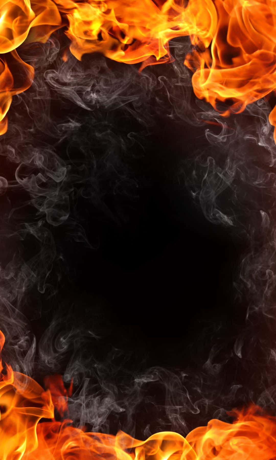 1080x1800, Vivid orange flames, swirling smoke, HD Phone Wallpaper
