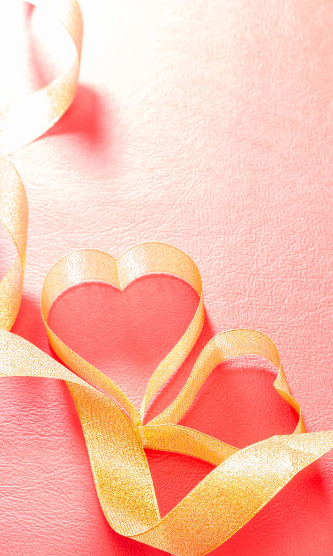 1080x1800, golden ribbon, heart, HD Phone Wallpaper