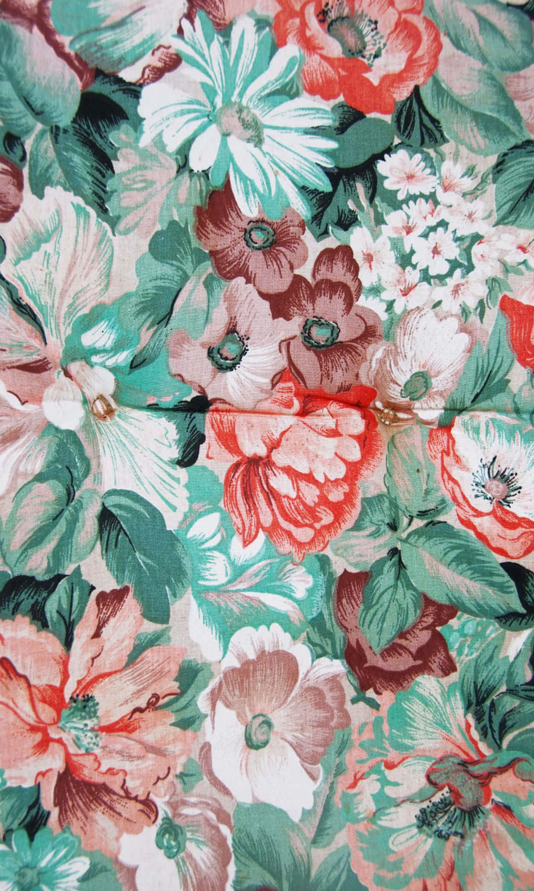 light blue, floral wallpaper, red, HD Phone Wallpaper
