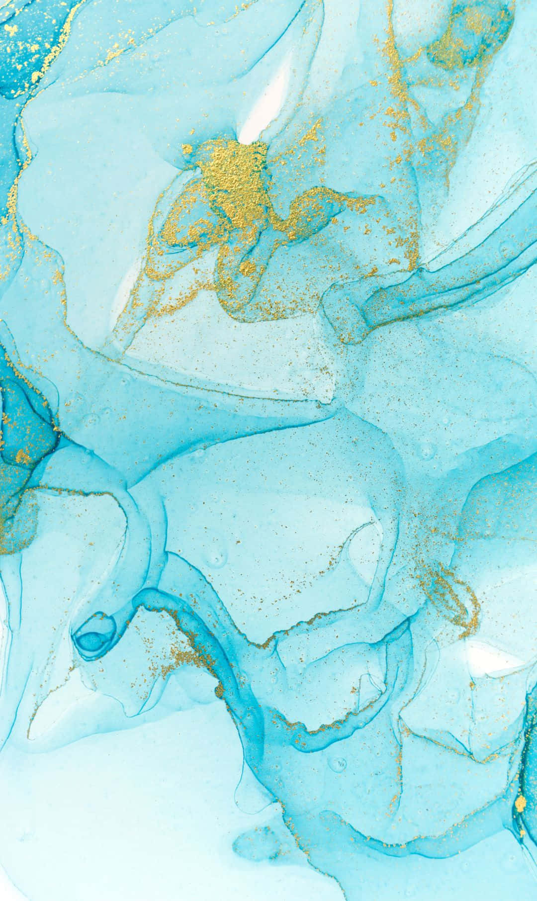 turquoise, gold, abstract art, HD Phone Wallpaper