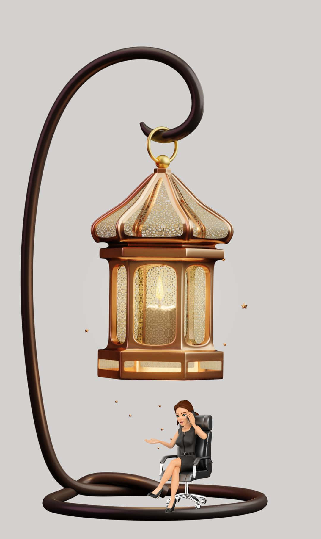 1080x1812, glowing ornate lantern, curved bronze stand, HD Phone Wallpaper