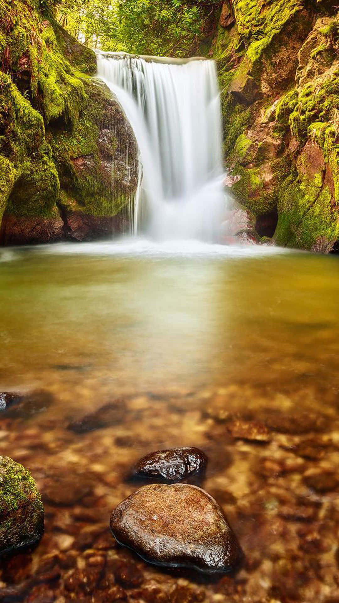 1080x1920, Glittery Gold, waterfall, Full HD Phone Wallpaper