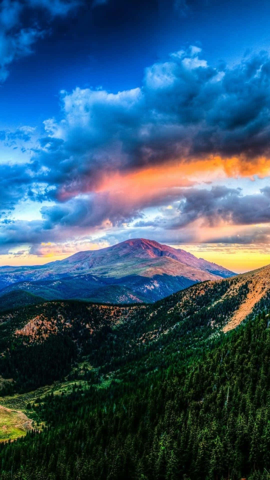 1080x1920, mountain peak, dense forests, Full HD Phone Wallpaper