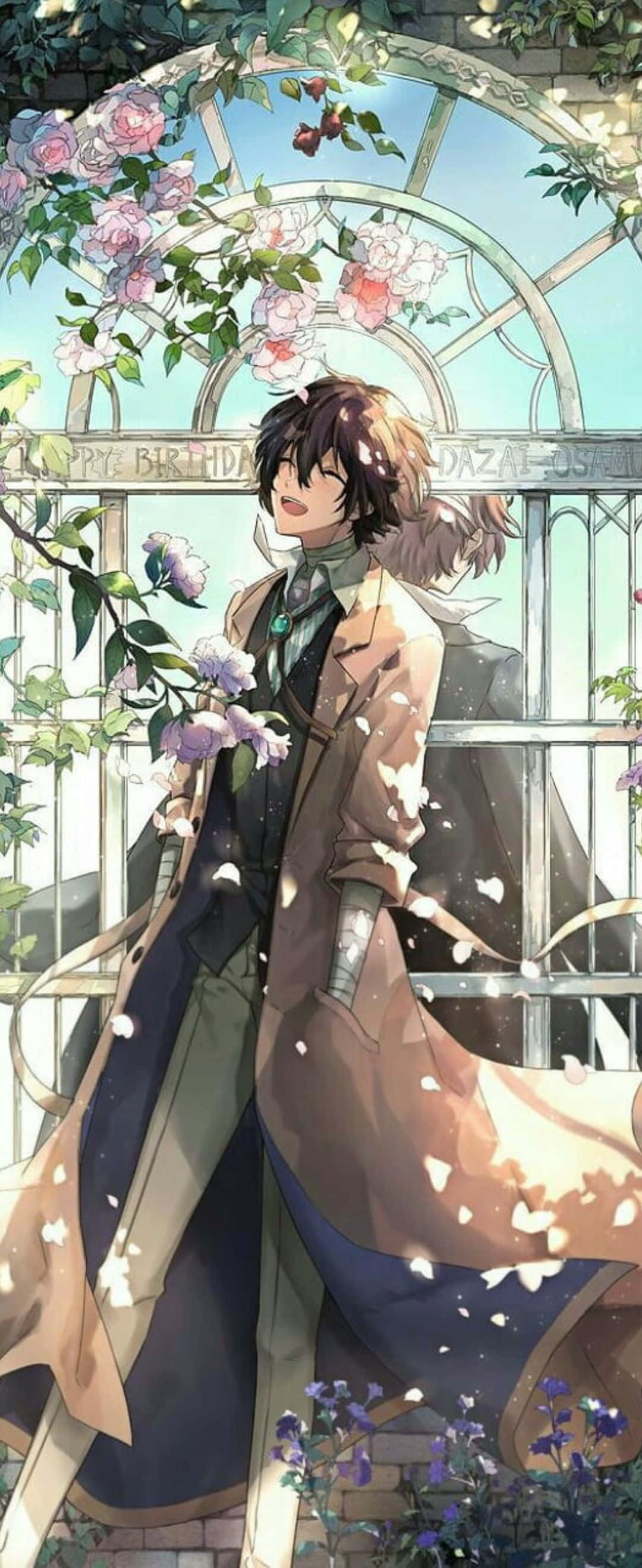 1080x2636, anime boy, long coat, 2K Phone Wallpaper