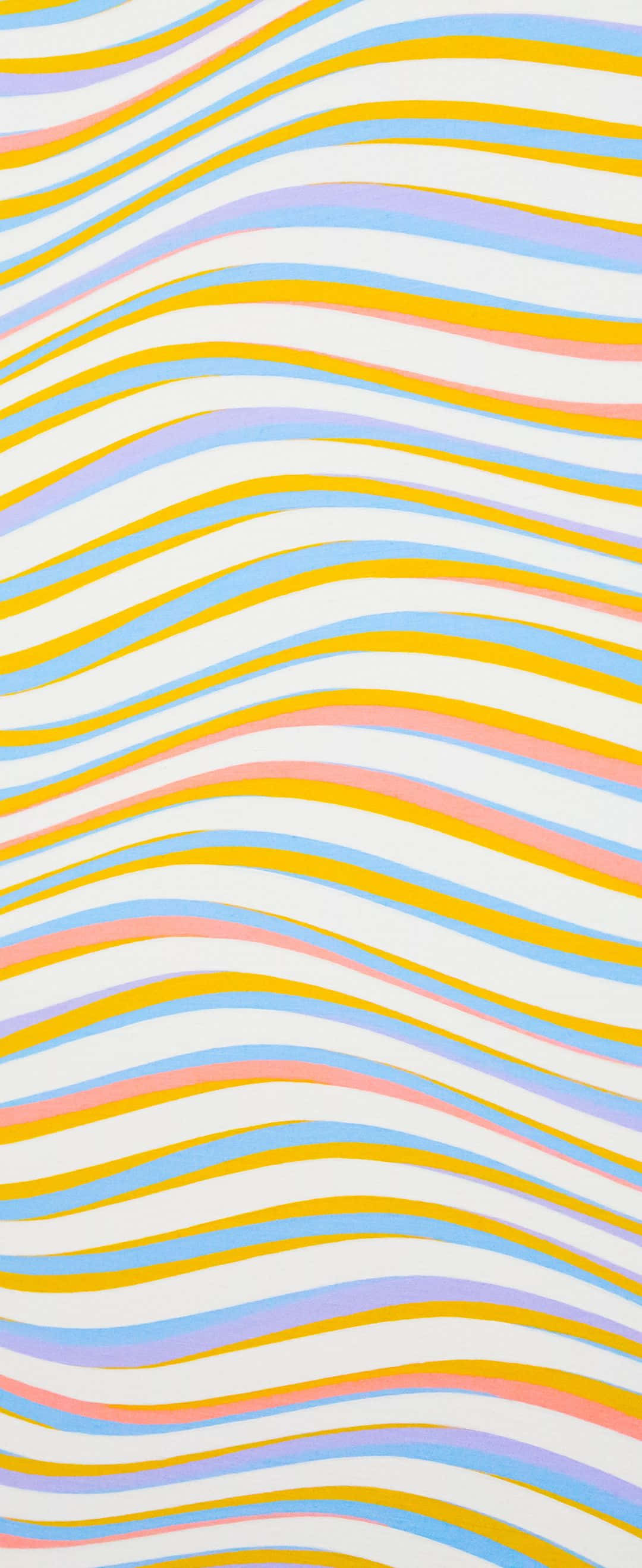 cloudy sunset, ocean, wavy pastel stripes, 2K Phone Wallpaper