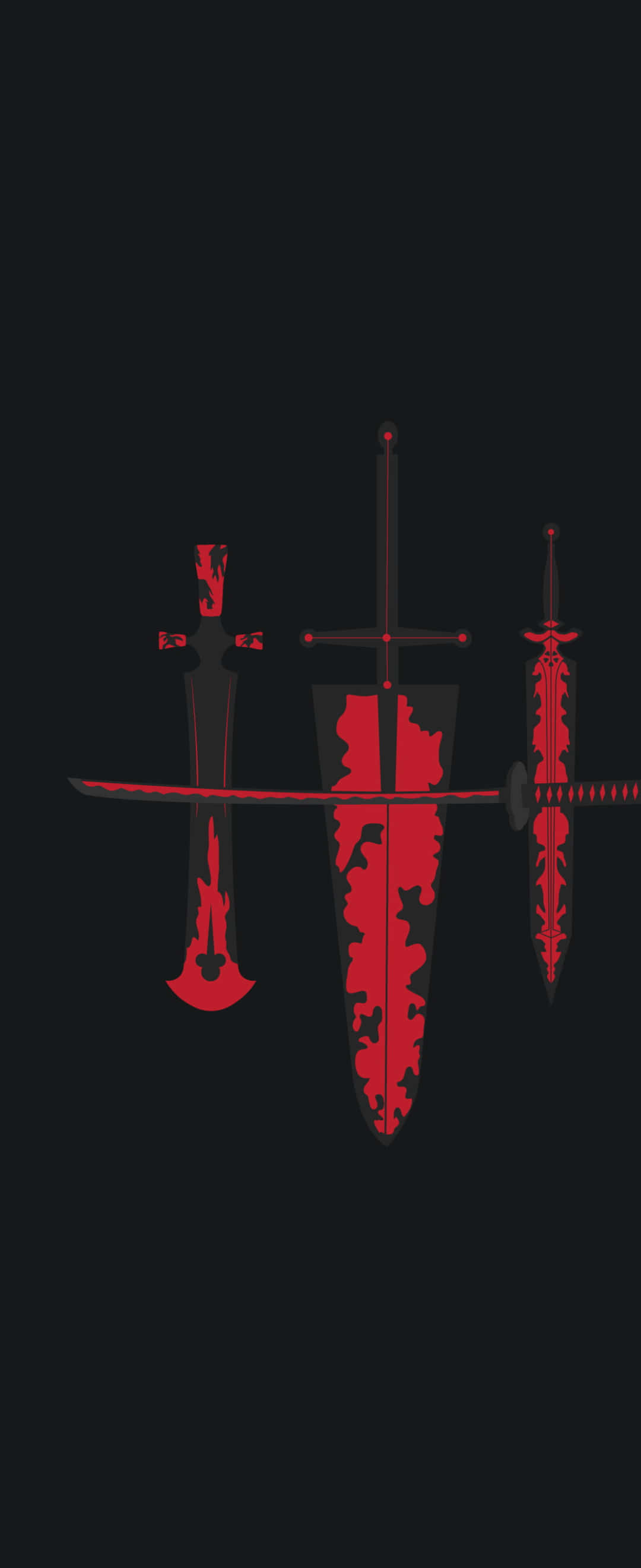 1080x2640, red blood-like patterns, solid black background, 2K Phone Wallpaper