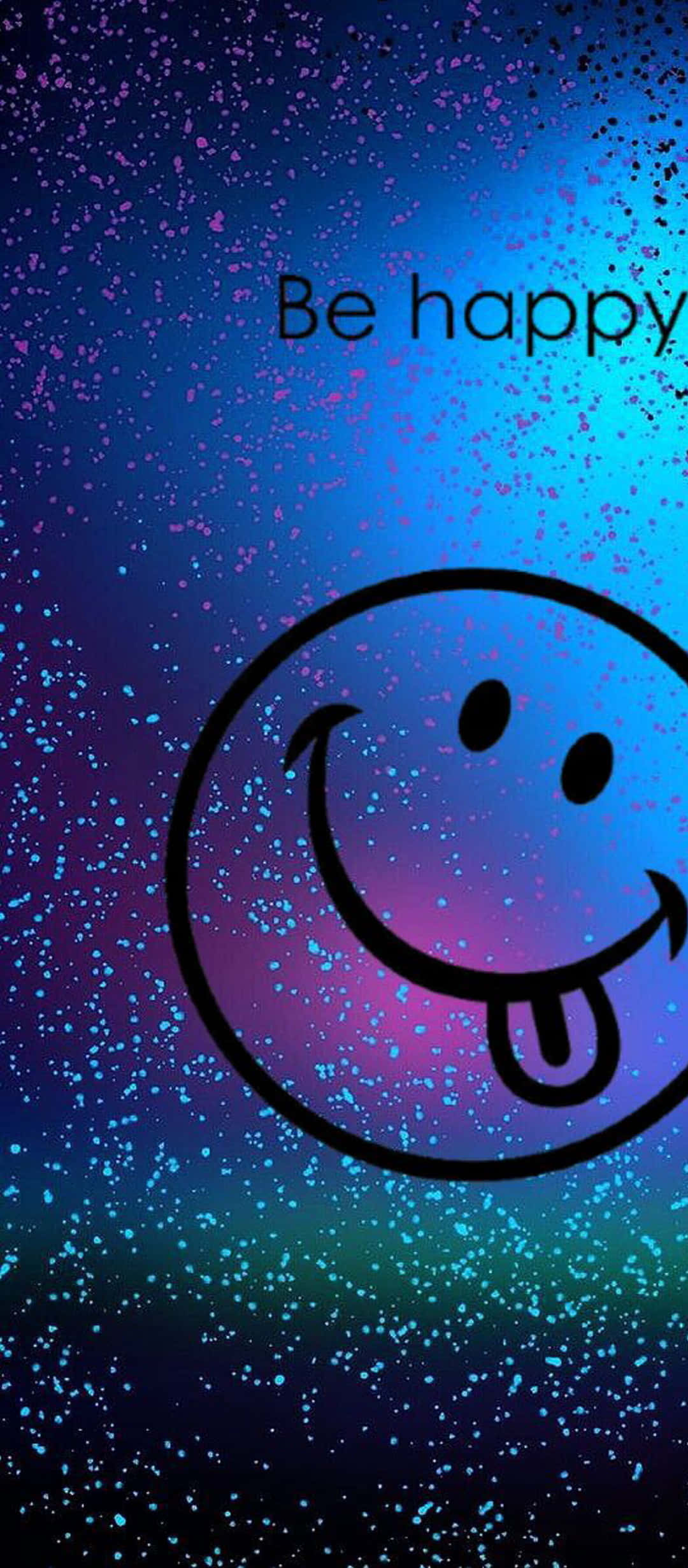 1080x2640, cosmic blue purple gradient, smiling face with tongue out, Full HD Phone Wallpaper
