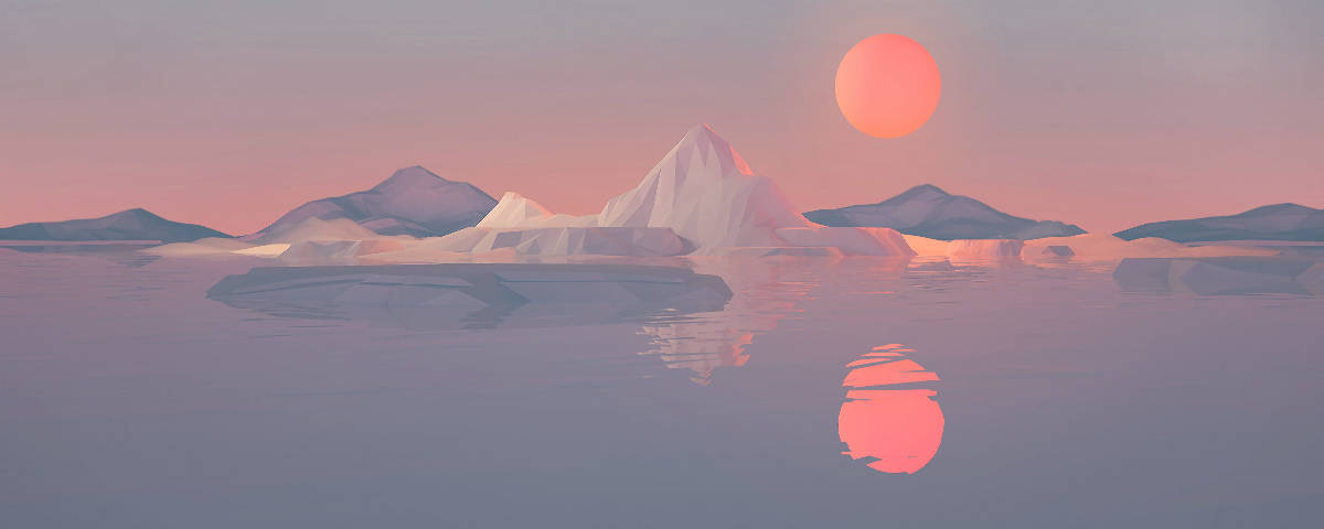 1200x480, pink moon, white mountains, SD Desktop Wallpaper