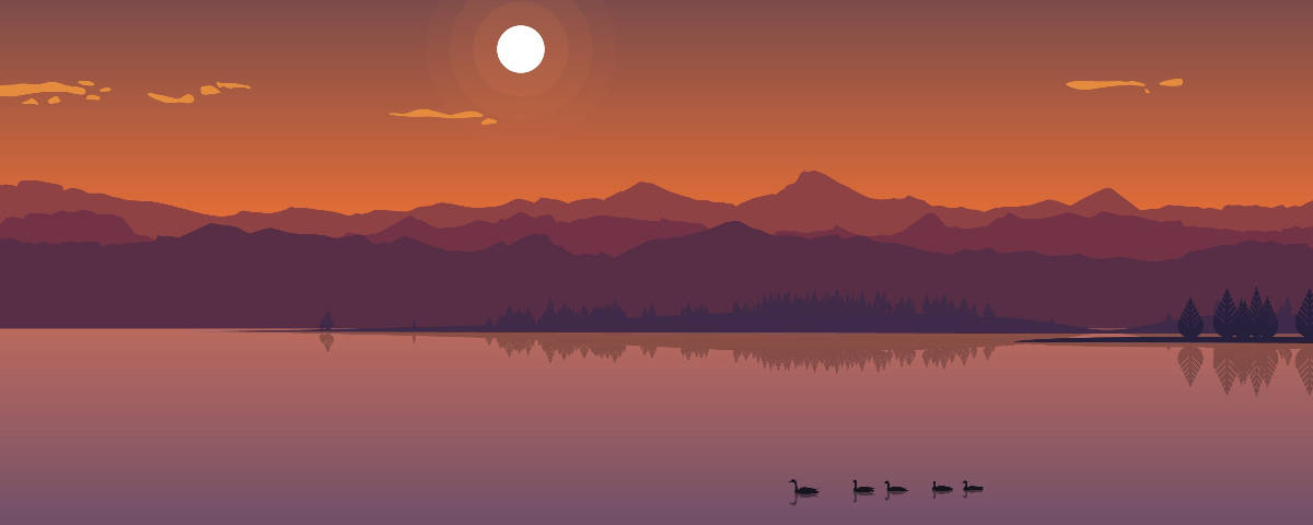 1200x480, lake, sunset, SD Desktop Wallpaper