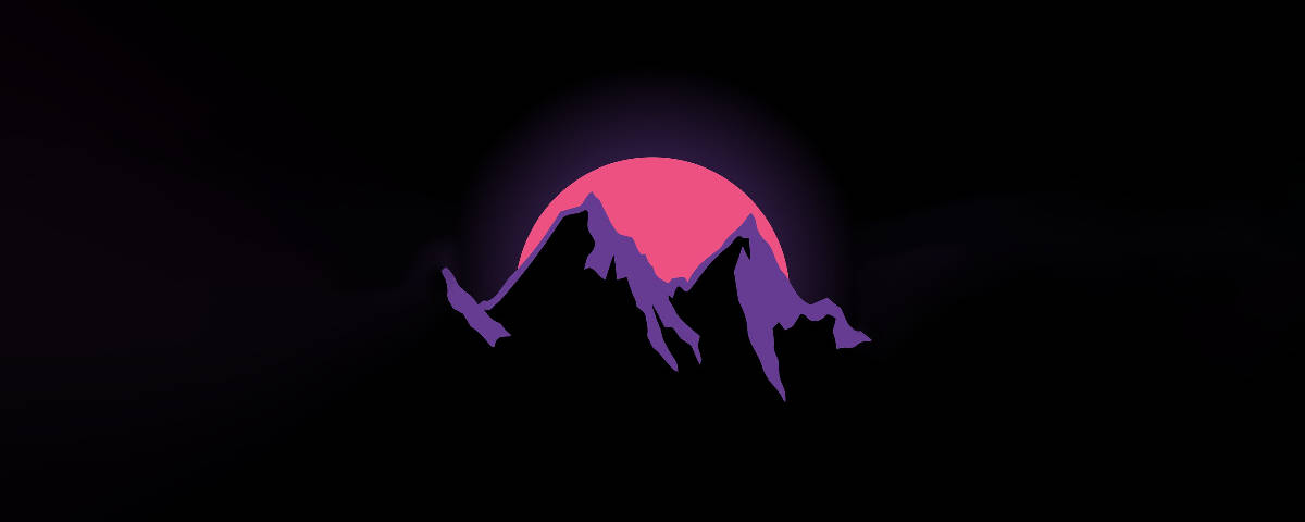 1200x480, pink sunset, mountains, SD Desktop Wallpaper