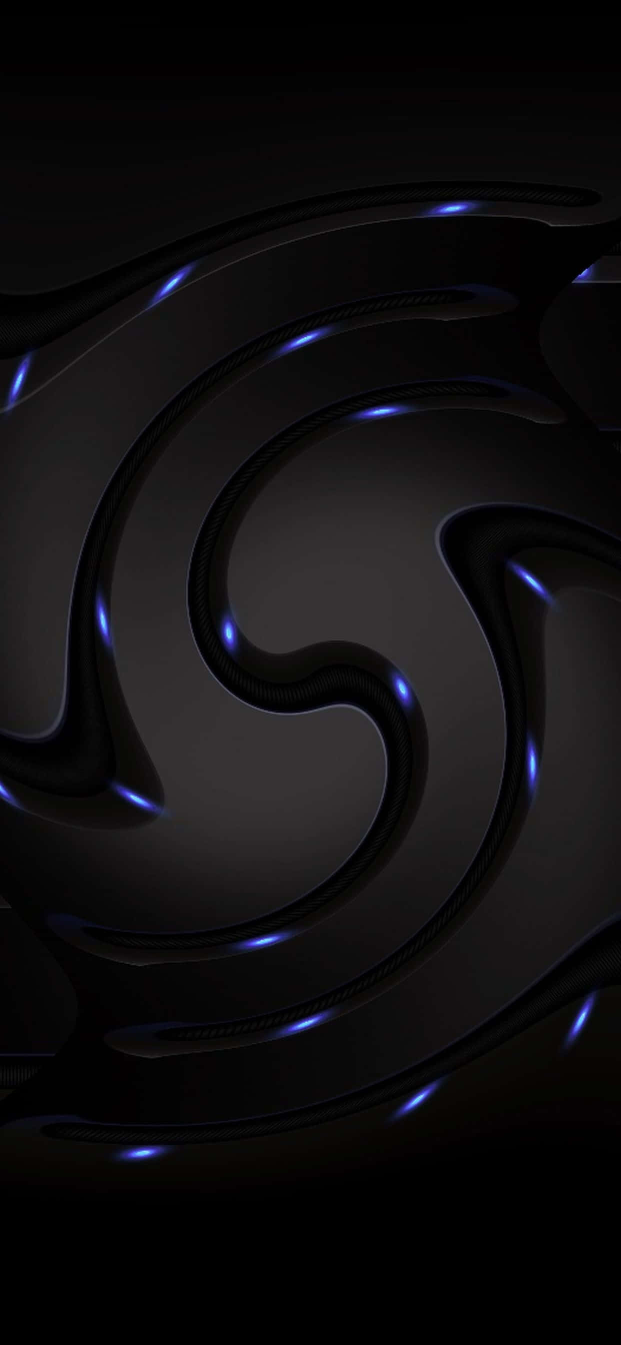 blue and black swirls, black background, glowing blue highlights, 2K Phone Wallpaper