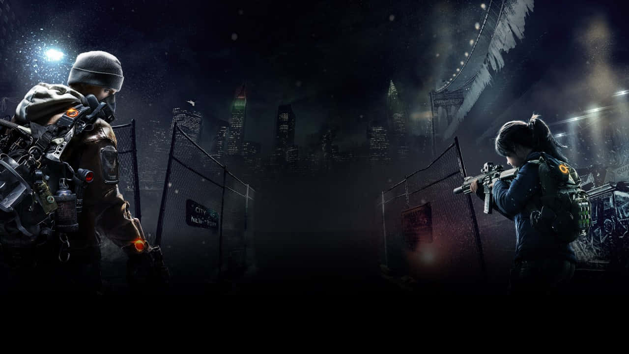 1280 X 720 Gaming, tactical gear, snowy urban night scene, HD Desktop Wallpaper