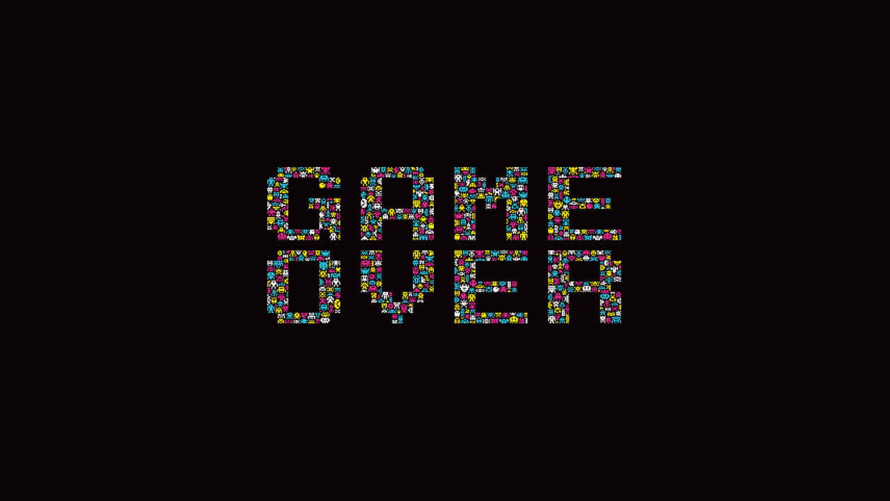 1280 X 720 gaming, GAME OVER, pixelated game icons, HD Desktop Wallpaper