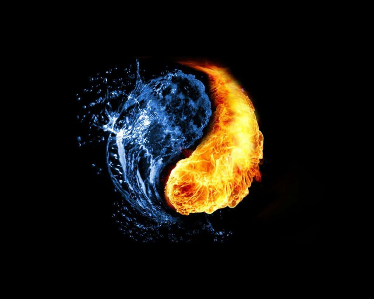 1280x1024, yin yang symbol, blue water, HD Desktop Wallpaper