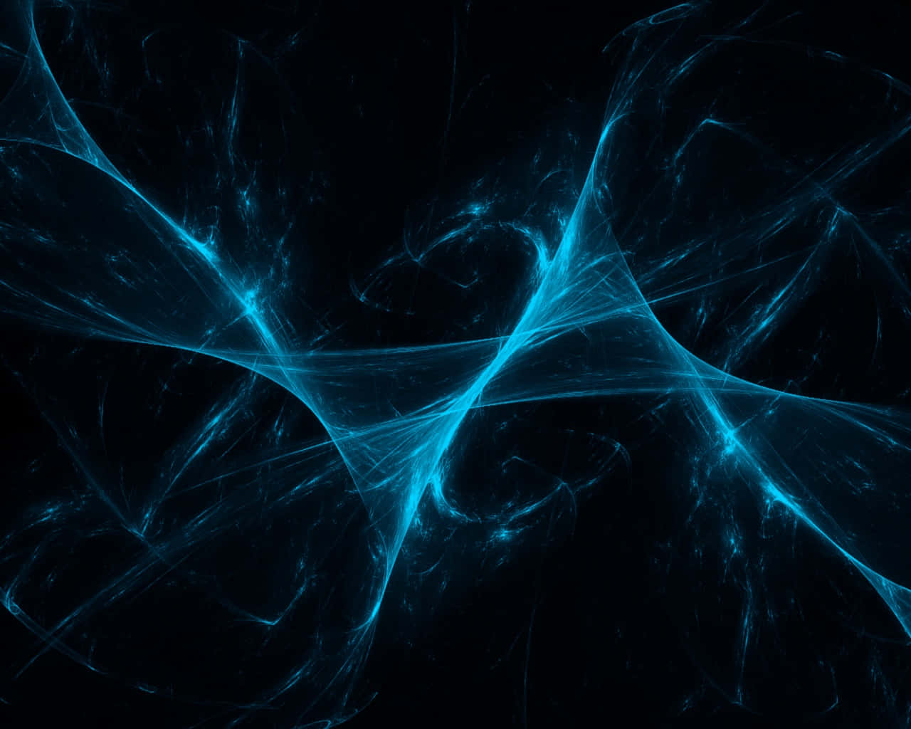 blue abstract background, glowing blue fractal tendrils, deep black void, HD Desktop Wallpaper