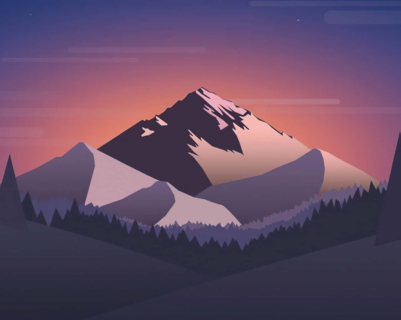 Sunrise, Swedish landscape, mountain range, HD Desktop Wallpaper
