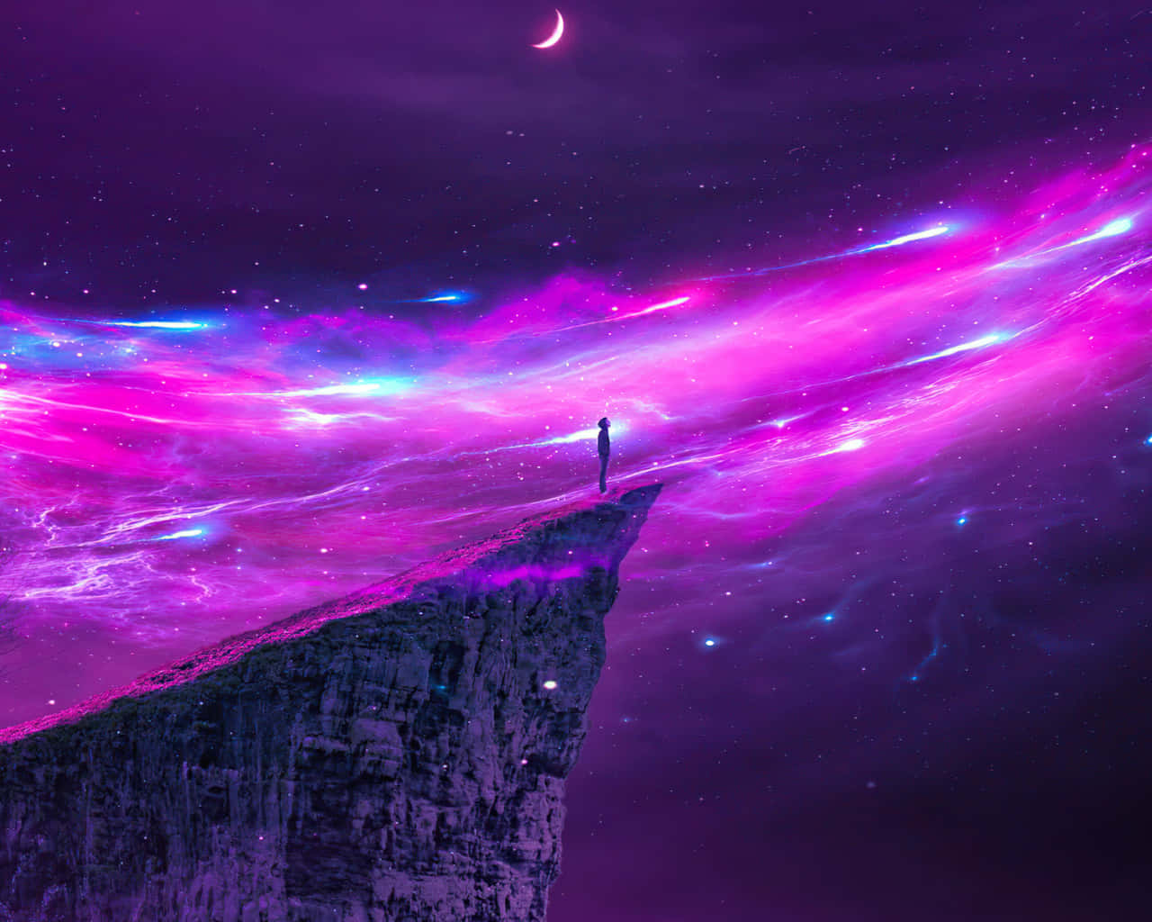 1280x1024, vibrant cosmic sky, pink purple and blue nebulae, HD Desktop Wallpaper