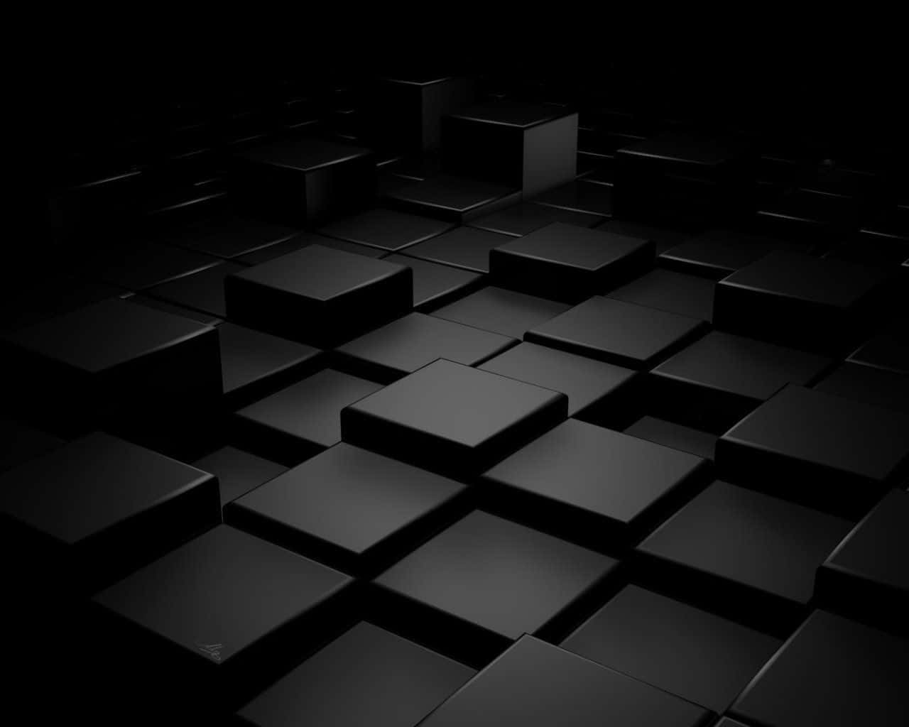 1280x1024, matte black cubes, minimalist 3d-rendered grid, HD Desktop Wallpaper