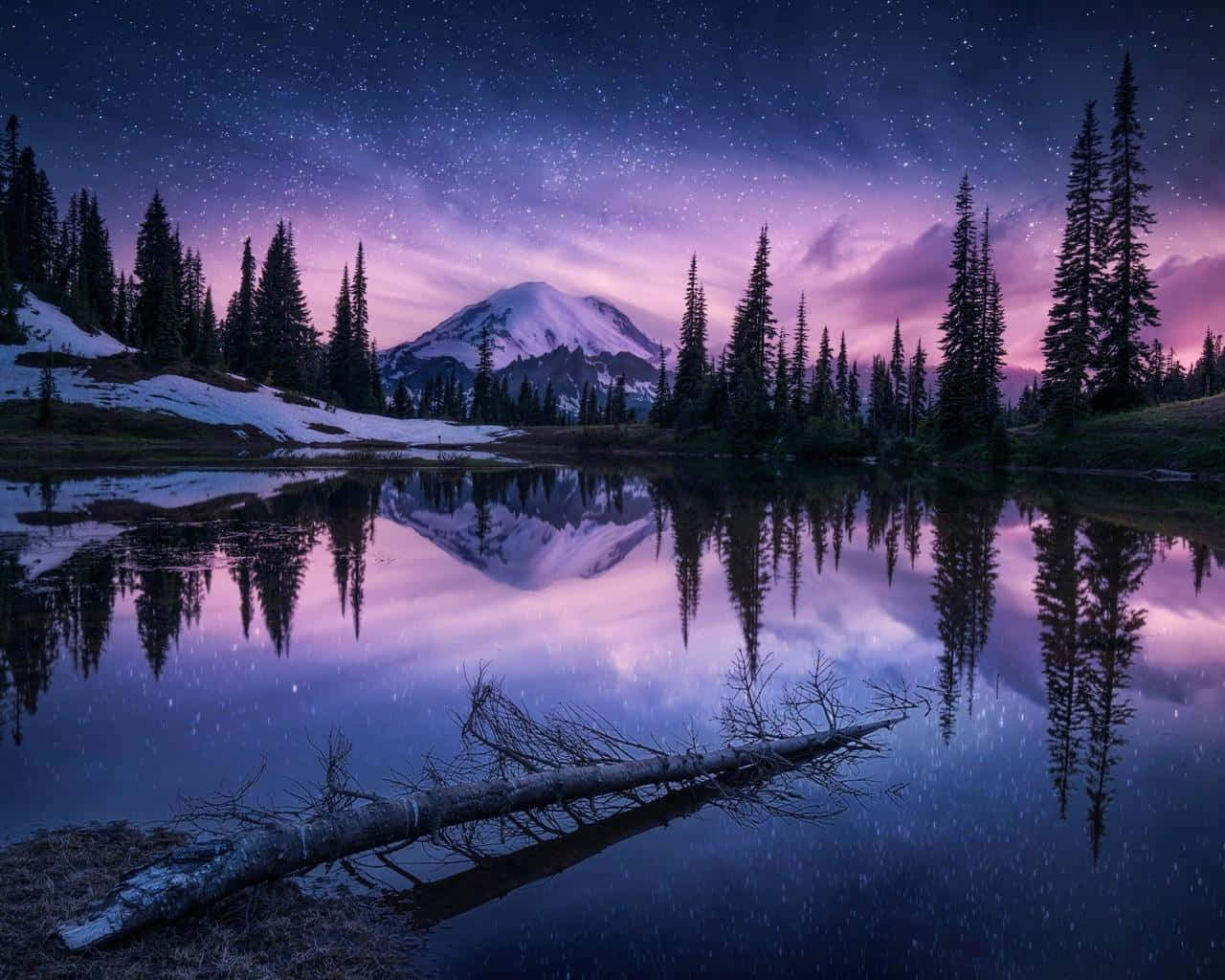 1280x1024, snowcapped mountain, tranquil lake, HD Desktop Wallpaper