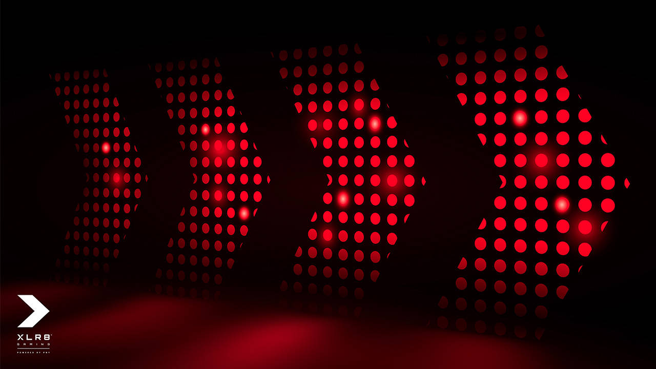 1280x720 Gaming, red arrow lights, glowing red dot matrix, HD Desktop Wallpaper