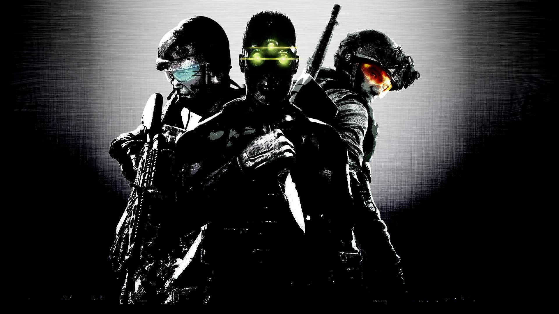 tactical gear, glowing visors, rifles, Full HD Desktop Wallpaper