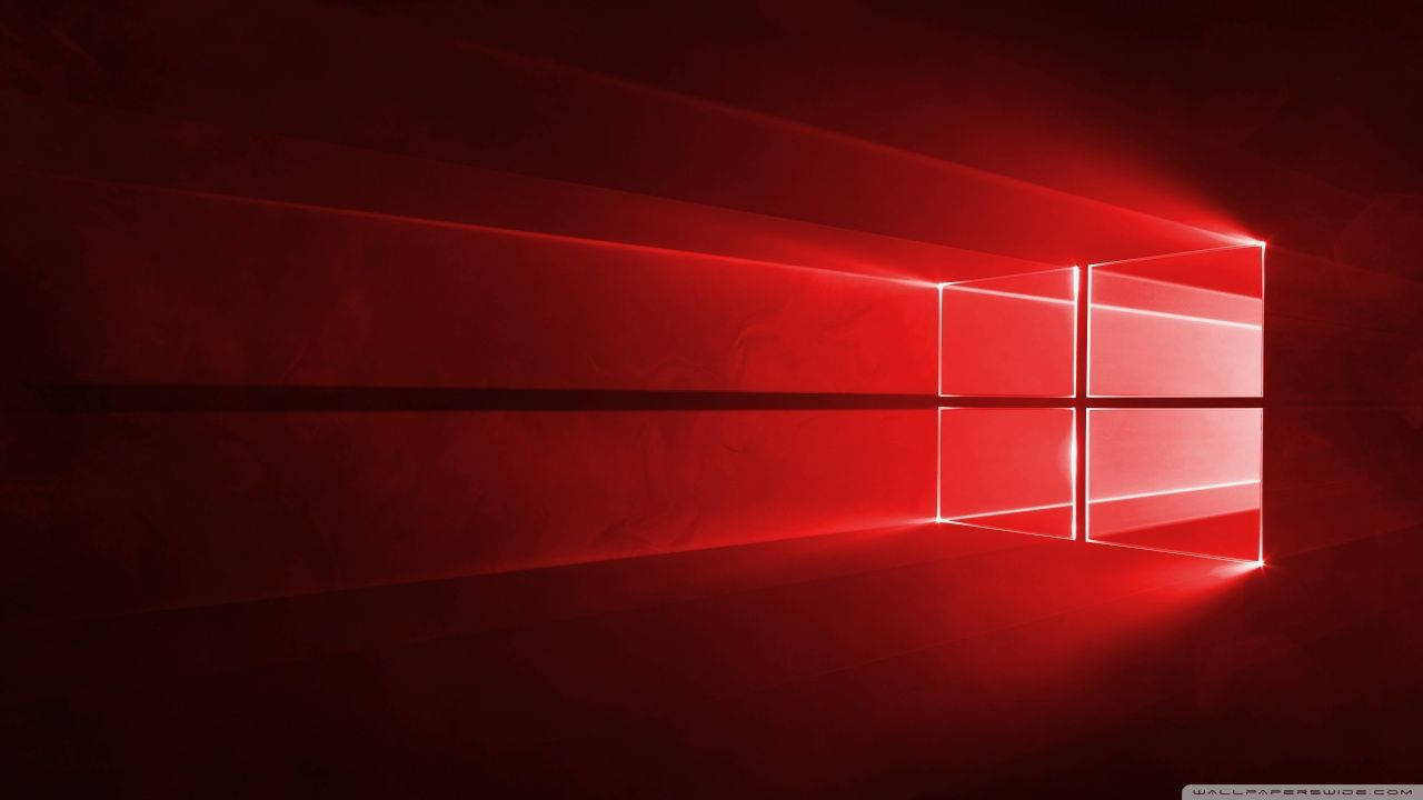 Windows logo, glowing red, dark textured surface, HD Desktop Wallpaper