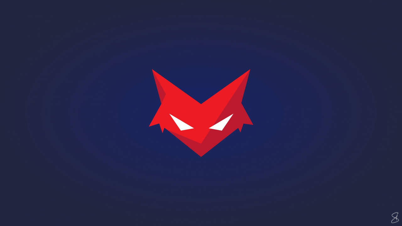 1280x720 gaming, red fox head, sharp white eyes, HD Desktop Wallpaper