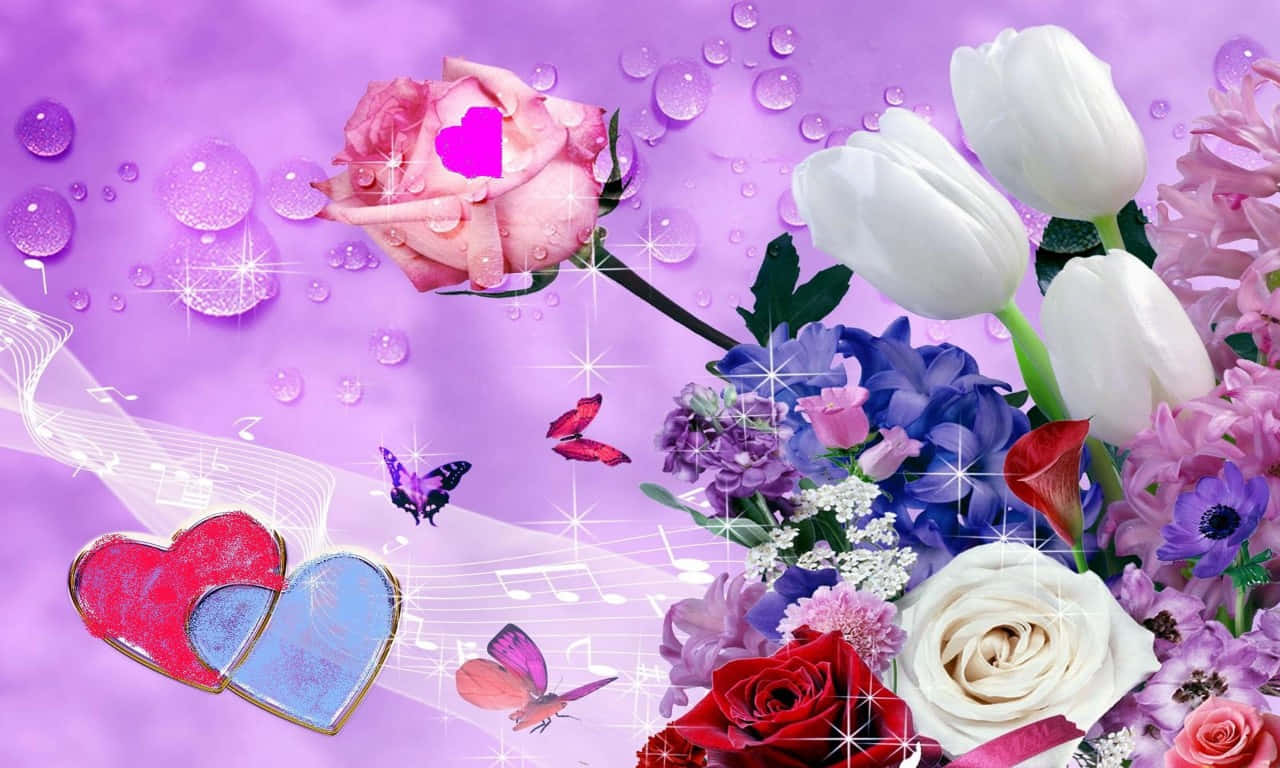 1280x768 rose, pink white and red roses, tulips, HD Desktop Wallpaper