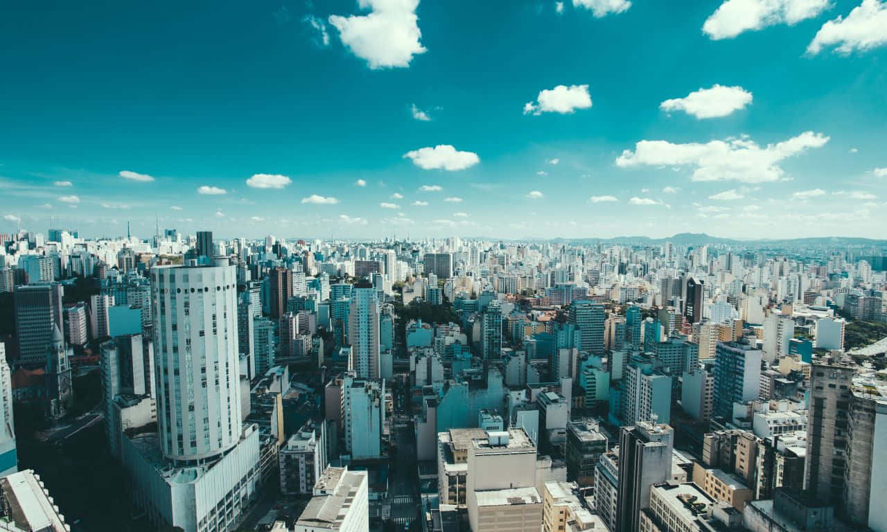 1280x768, modern cityscape, bright blue sky, HD Desktop Wallpaper