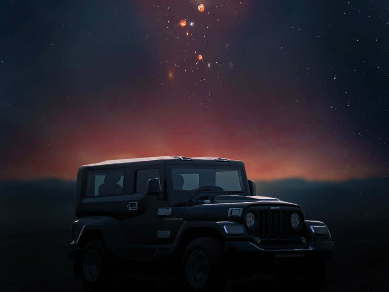 1280x960, desert landscape, black jeep, HD Desktop Wallpaper